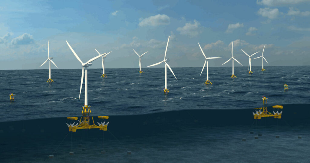 Image showing MPS' floating wind and wave energy device (Courtesy of MPS)