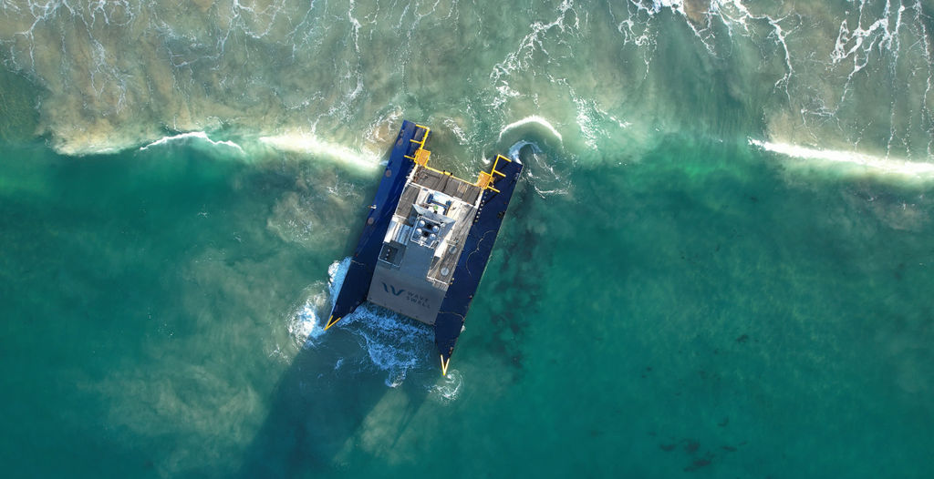 Photo showing the UniWave200 wave energy unit (Courtesy of WSE)