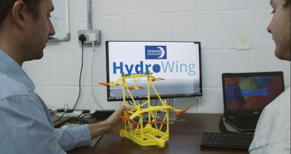Design of HydroWing tidal energy platform (Screenshot/Video by Navingo)