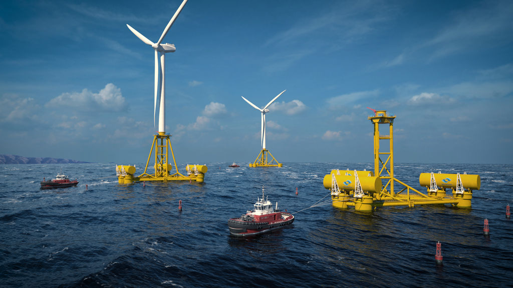 MPS' offshore renewable energy farm concept with wind and wave devices (Courtesy of MPS)