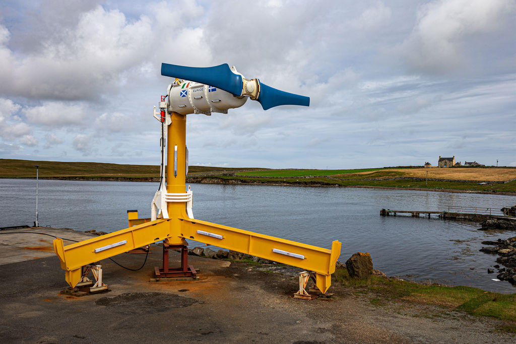 Photo showing the latest tidal turbine designed by Nova Innovation (Courtesy of Nova Innovation)