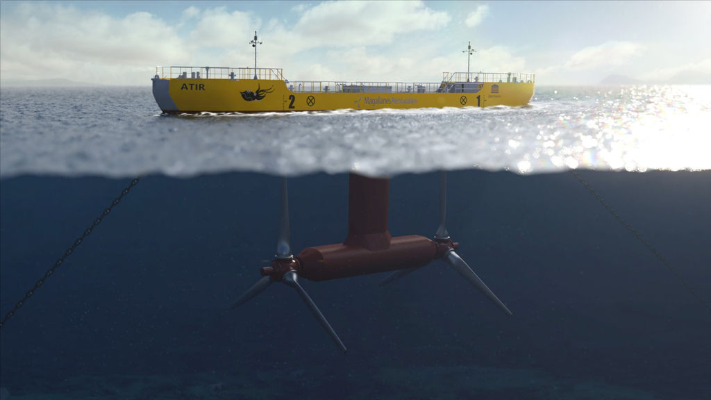 Magallanes Renovables' floating tidal turbine concept (Courtesy of Magallanes Renovables)