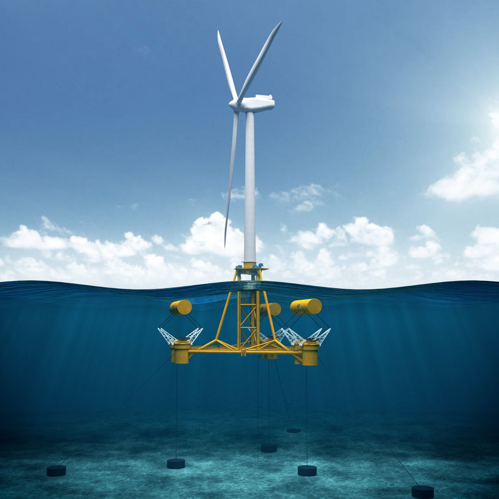 The concept for MPS’ wind and wave energy hybrid (Courtesy of Marine Power Systems)