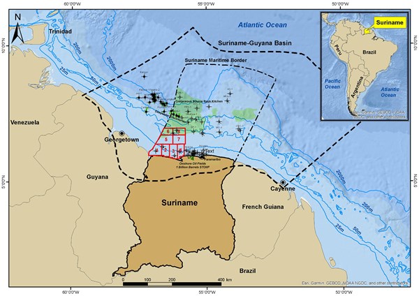 Blocks offshore Suriname Source Staatsolie