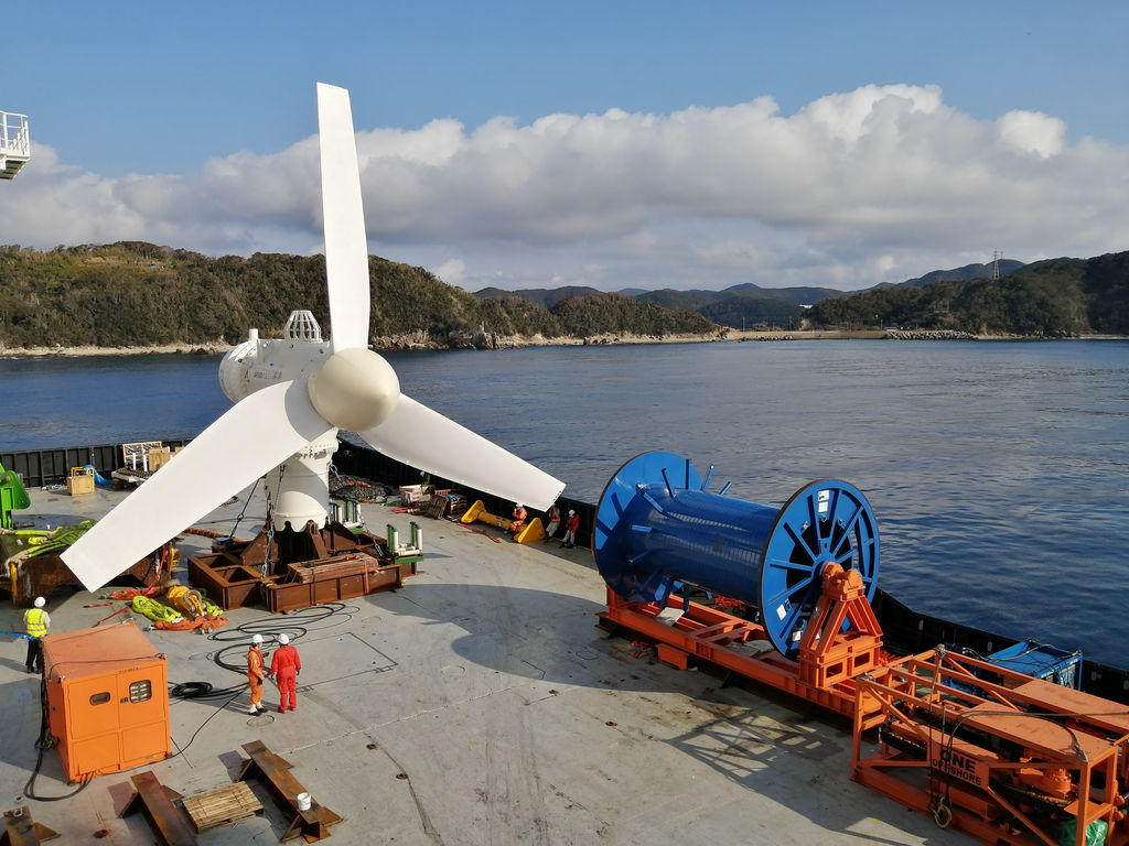 SIMEC Atlantis' AR500 tidal turbine ahead of deployment (Courtesy of SIMEC Atlantis)