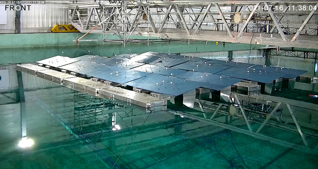 Illustration/HelioRec testing its floating solar system at Ecole Centrale de Nantes (Screenshot/Video by HelioRec)