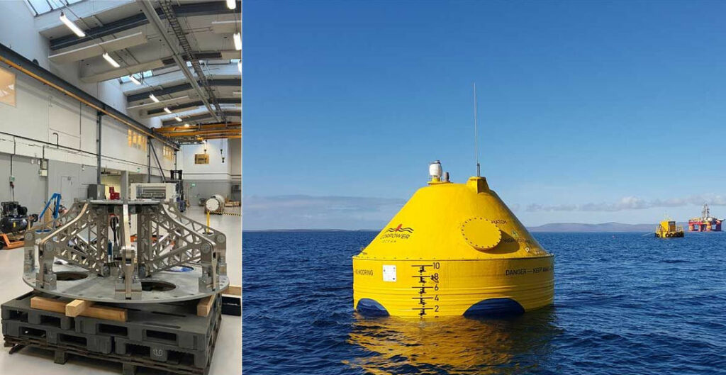 CorPower Ocean's wave energy technology (Courtesy of Proplate; CorPower Ocean)