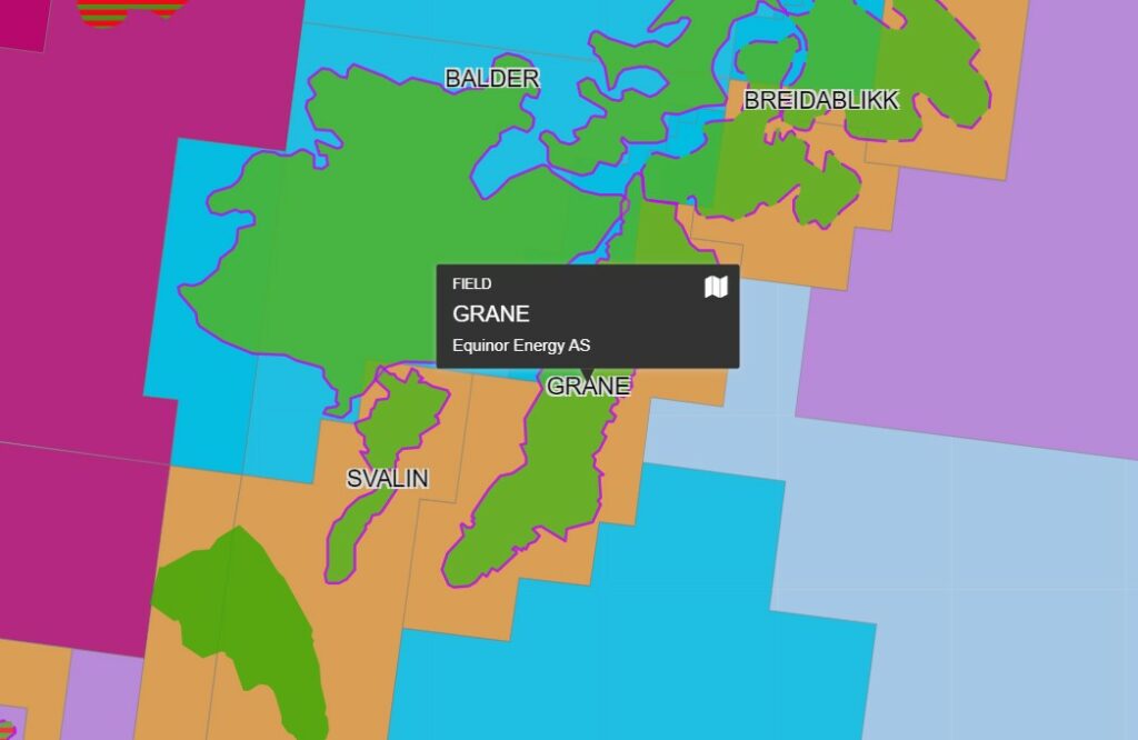 Grane field location; NPD