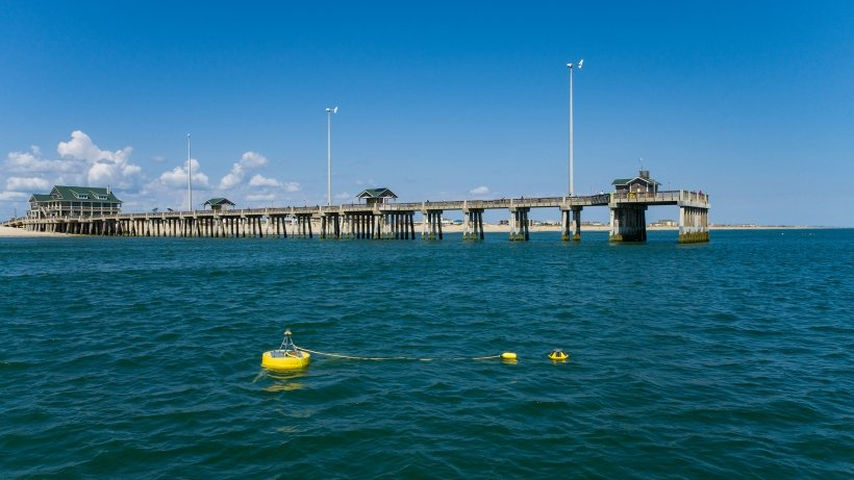 A preliminary testing device that supports foundational research for wave-powered desalination systems (Courtesy of U.S. DOE/Photo by Coastal Studies Institute)