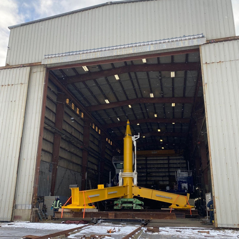 The first Nova M100-D tidal turbine being assembled in Nova Scotia (Courtesy of Nova Innovation)