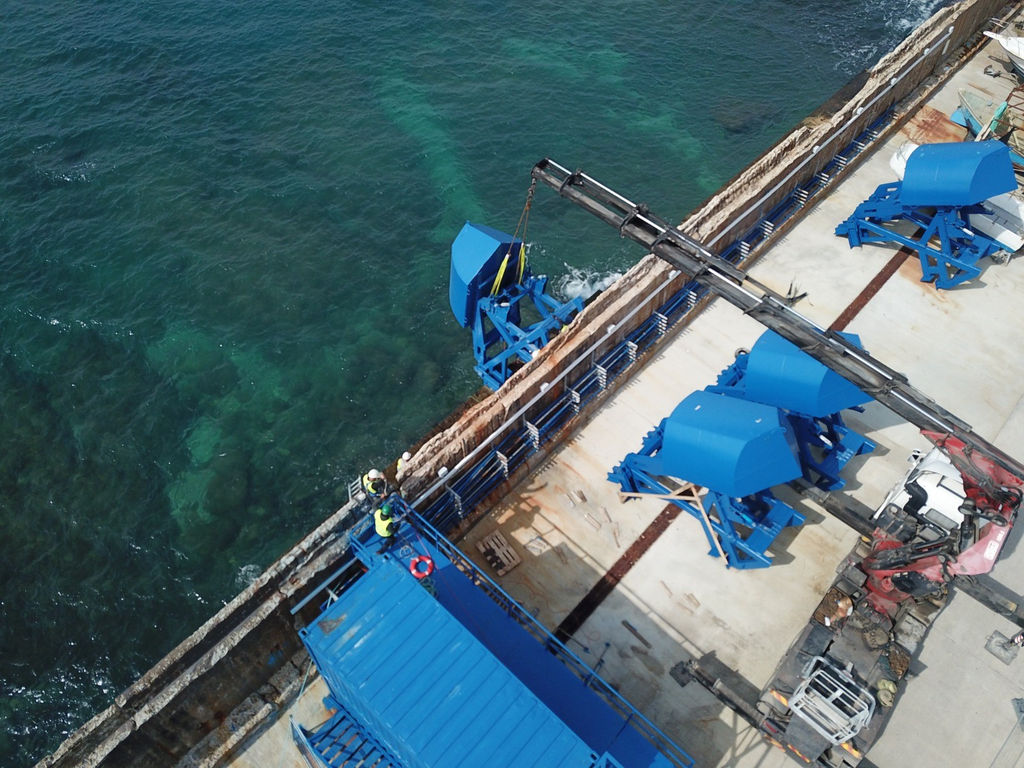 The installation works for EWP-EDF One project begin (Courtesy of Eco Wave Power)