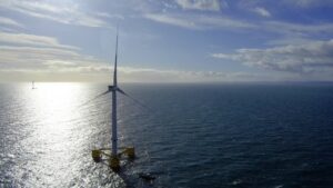 A photo of the Kincardine floating wind farm in Scotland