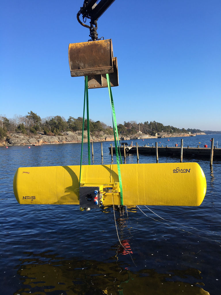 Scaled NoviOcean device tested at Stockholm archipelago (Courtesy of Novige)