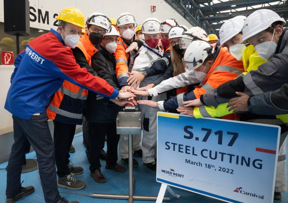Meyer Werft cuts steel for LNG-fueled Carnival Jubilee