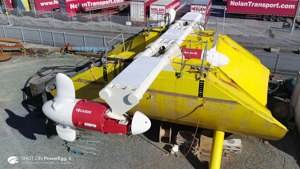 QED Naval’s Subhub platform with Tocardo’s tidal turbines onboard (Courtesy of QED Naval)