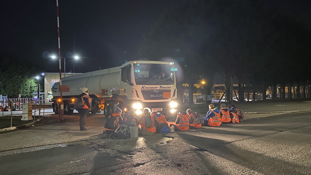 Activists block 10 oil facilities across UK demanding immediate halt to new fossil fuel projects