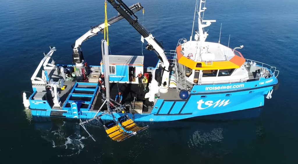Illustration/EEL Energy tested its scaled tidal energy prototype at Port of Brest in France in 2018 (Courtesy of Ifremer)