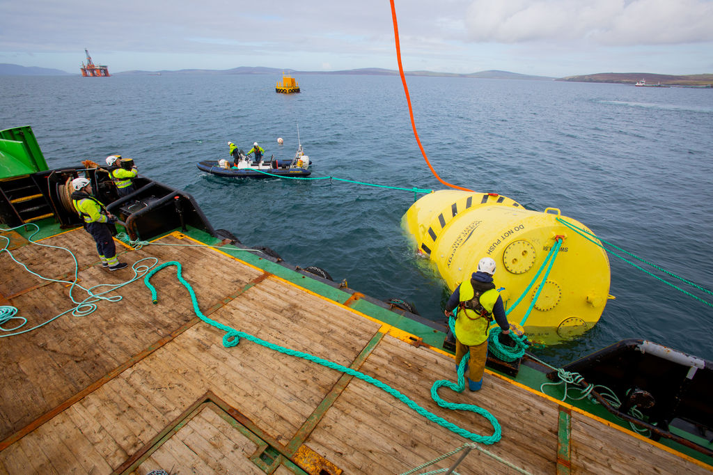 Waveswing testing at EMEC’s Scapa Flow test site (Photo courtesy of EMEC)