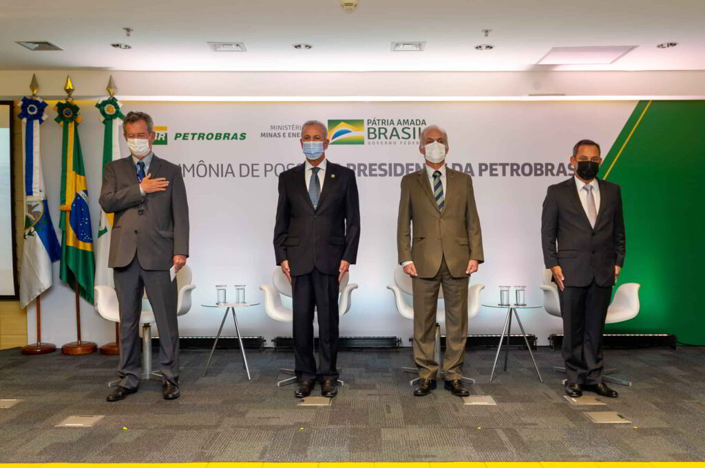 Chairman of the Board of Directors of Petrobras, Márcio Andrade Weber, the Minister of Mines and Energy, Bento Albuquerque, the Director General of the ANP, Rodolfo Henrique de Saboia, and the new CEO of Petrobras, José Mauro Ferreira Coelho, in the inauguration ceremony; Credit: André Ribeiro/Agencia Petrobras