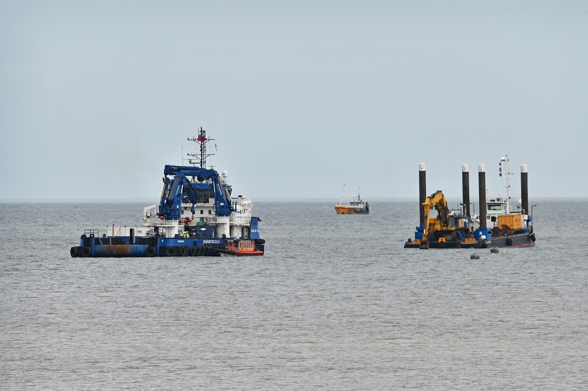 Vessels at Dogger Bank A site during export cable installation work