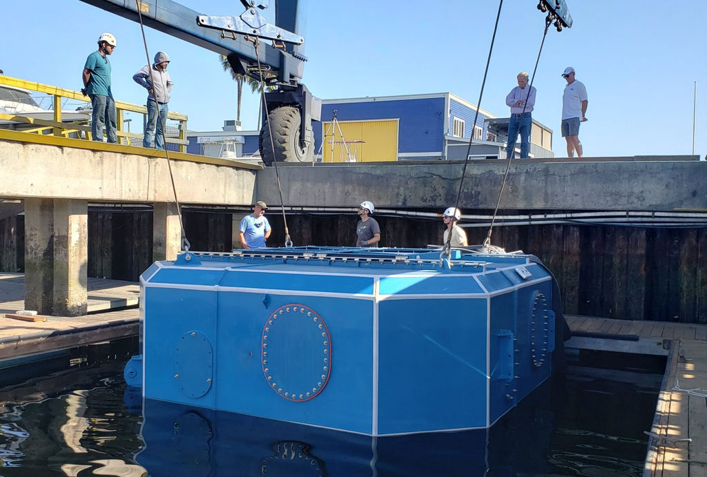 CalWave's x1 wave energy device ahead of deployment (Courtesy of CalWave)