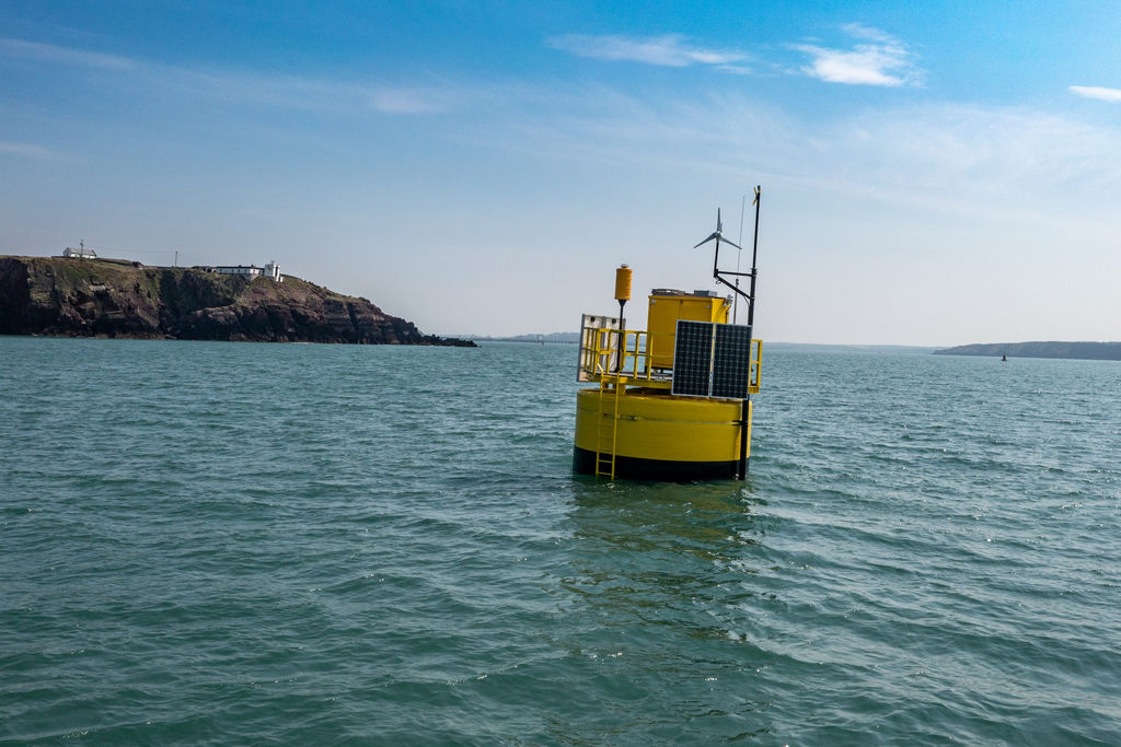 MEECE’s marine scientific buoy deployed in Wales (Courtesy of ORE Catapult)