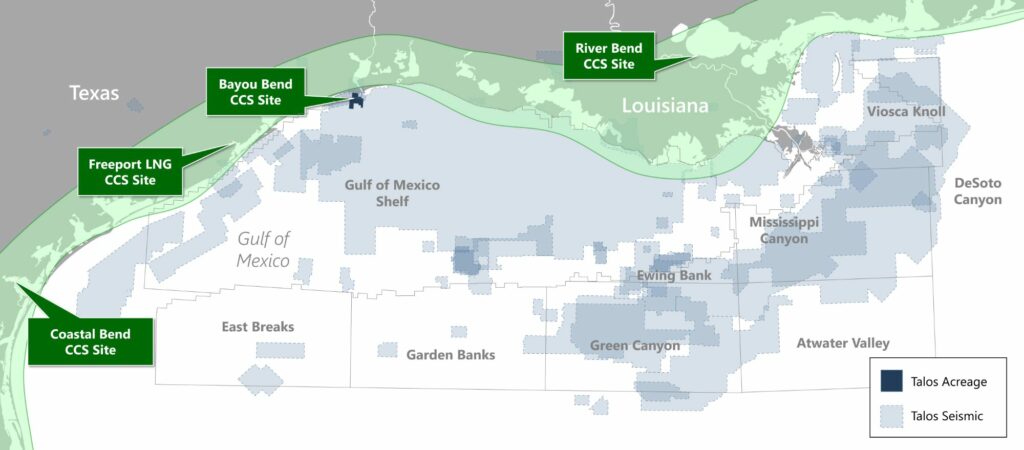 Talos' CCS projects; Courtesy of Talos Energy 