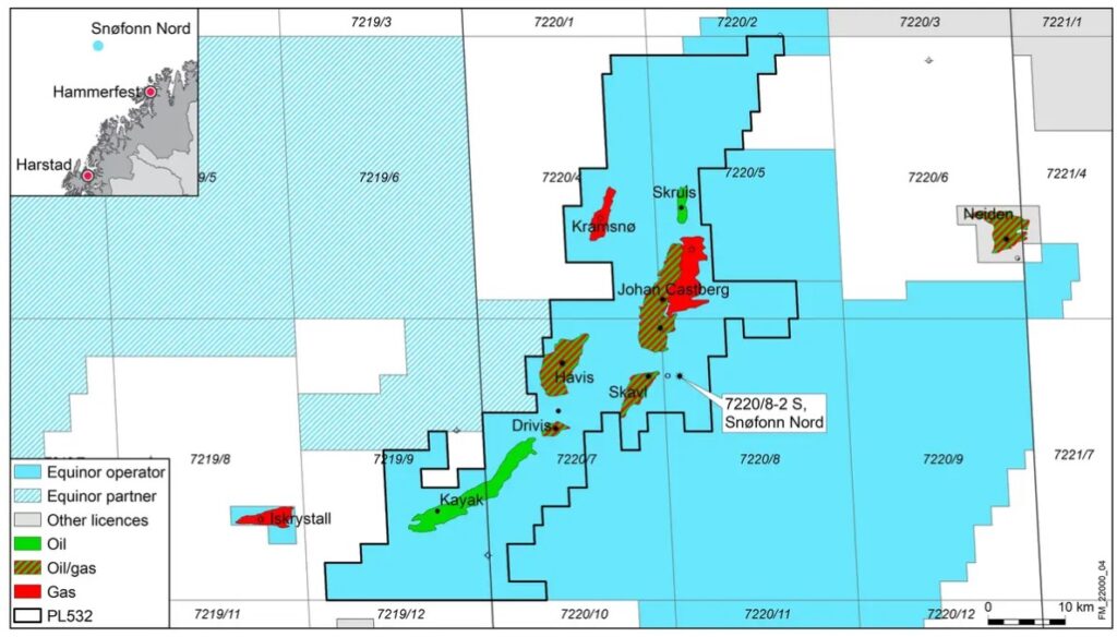 Snøfonn Nord discovery map - Equinor