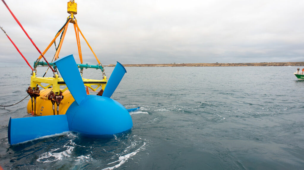 Redeployment of Sabella's D10 tidal turbine in 2018 (Courtesy of Sabella)