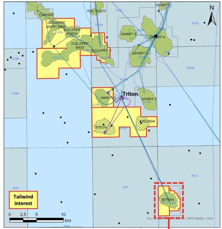 Bittern field location in the North Sea; Source: Tailwind