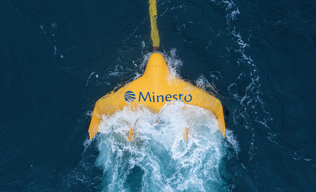 Illustration/Minesto's tidal energy kite (Courtesy of Ocean Energy Europe/Photo by Minesto)
