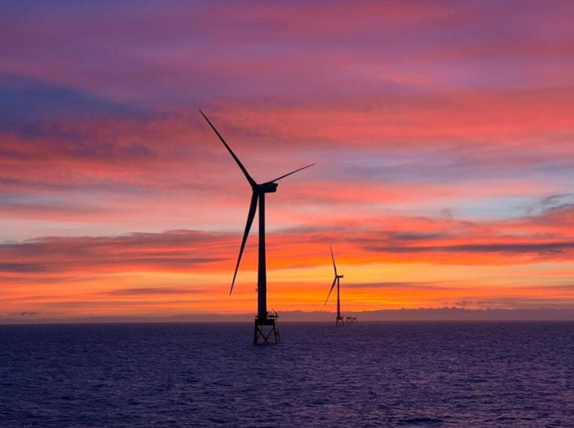 A photo of the Seagreen offshore wind farm in Scotland