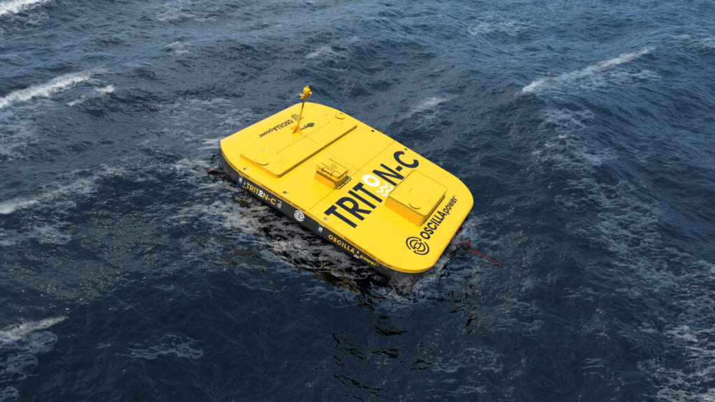 Illustration/Oscilla Power’s Triton wave energy device concept (Courtesy of Oscilla Power)