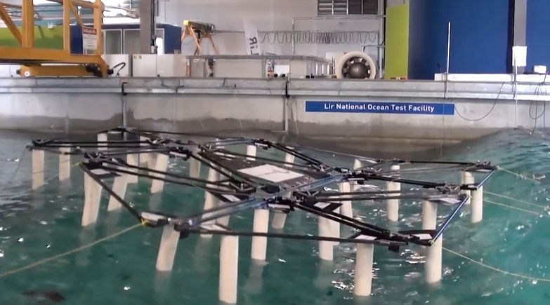 SolarDuck testing its offshore floating solar array at LiR NOTF (Screenshot/Video by SolarDuck)