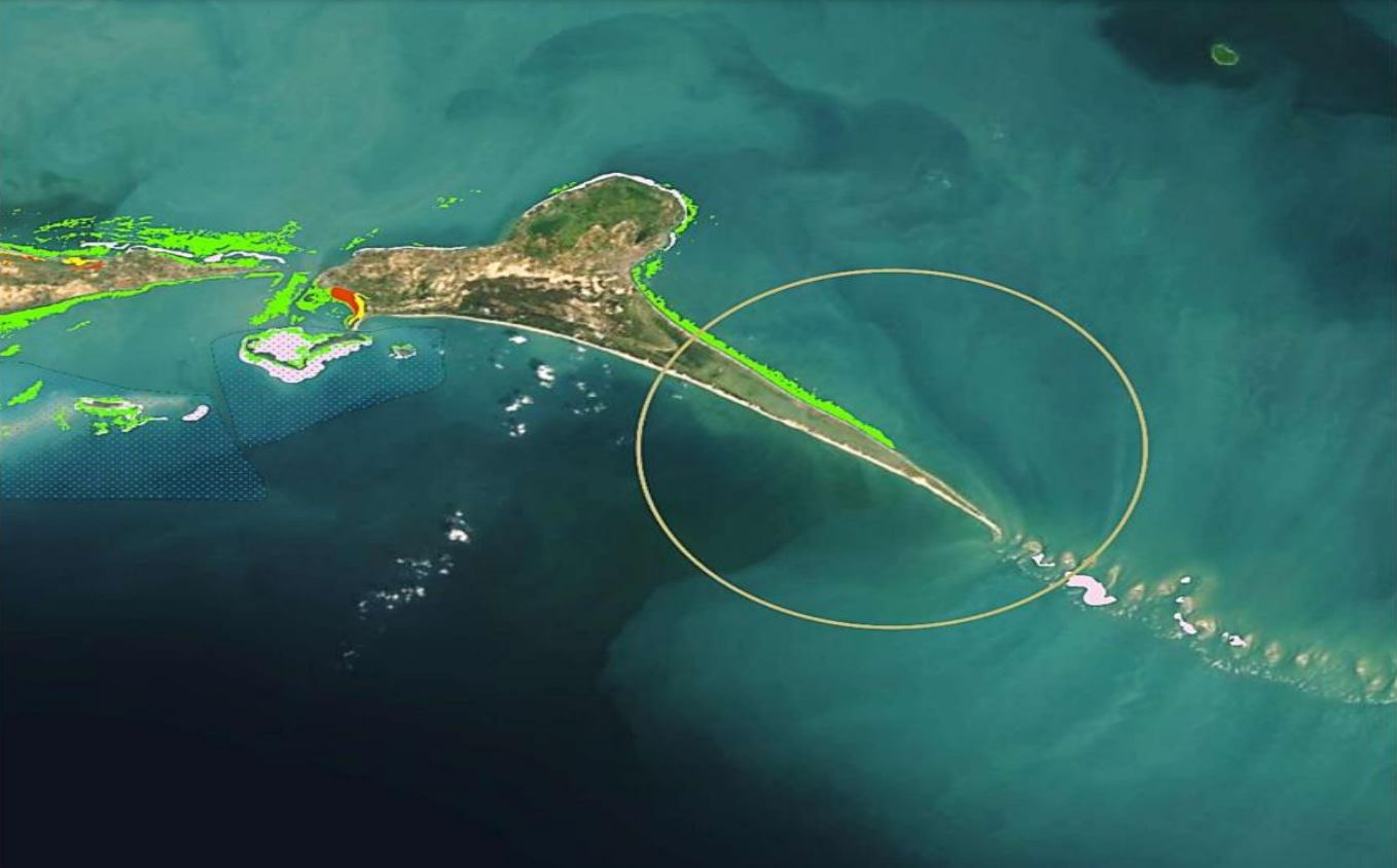 An image mapping the location of India's proposed 20 MW offshore wind demonstration project