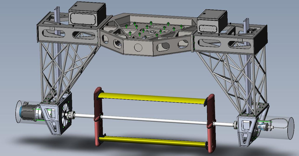 Overall CAD view of the model built for LiftWEC 3D tests (Courtesy of the LIftWEC Project)