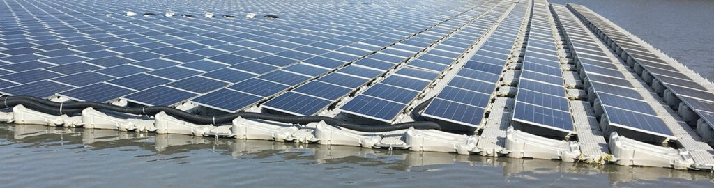 Illustration/Floating solar power plant (Courtesy of Multiconsult)