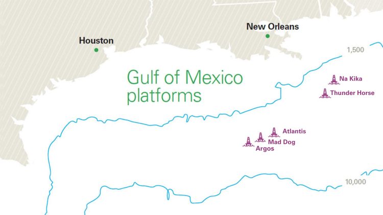 Map of BP's GOM assets; Source: BP