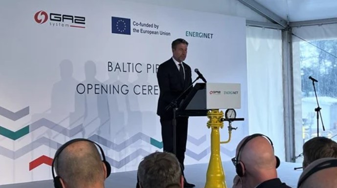 Minister of Petroleum and Energy, Terje Aasland, participated at the official opening of the Baltic Pipeline in Szczecin on 27 September 2022. Source: The Norwegian government