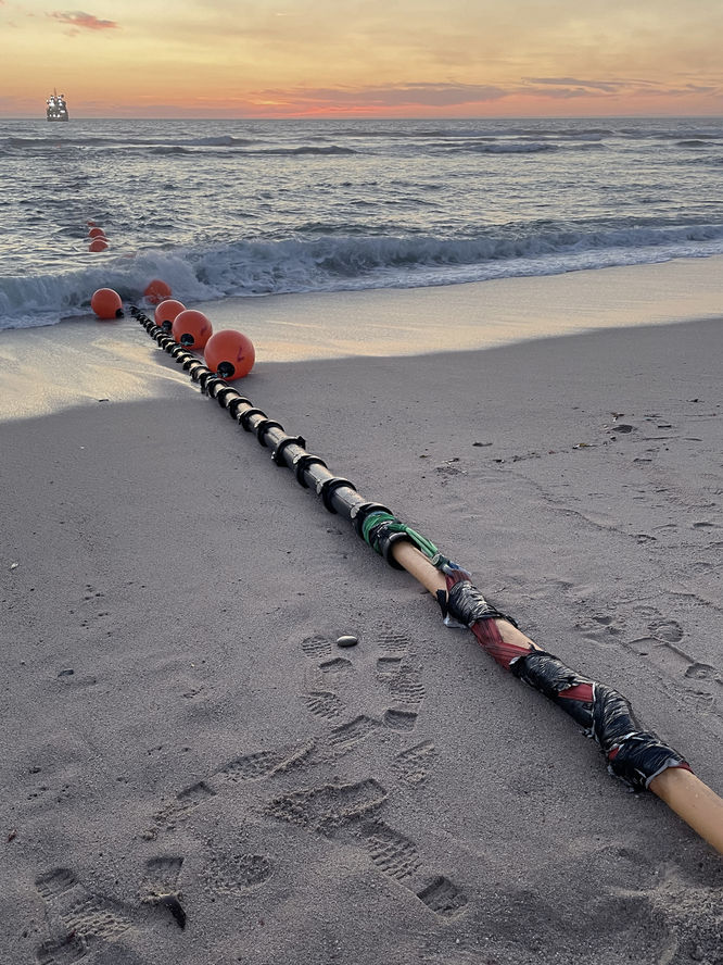 The 6.2 kilometer-long leads to a demo site offshore northern Portugal (Courtesy of CorPower Ocean)