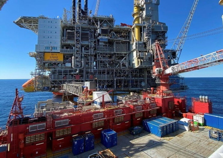 Floatel Superior in operations for Equinor at the Grane field; Source: Floatel