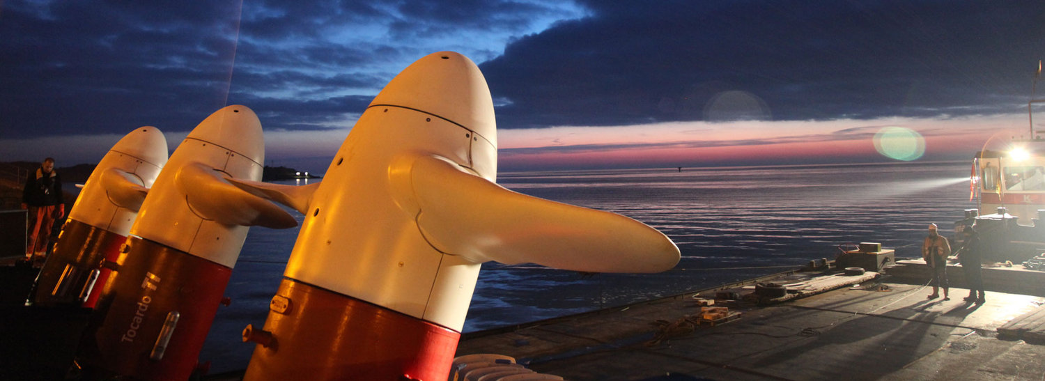 Illustration/Tidal turbine array with Tocardo technology (Courtesy of HydroWing)
