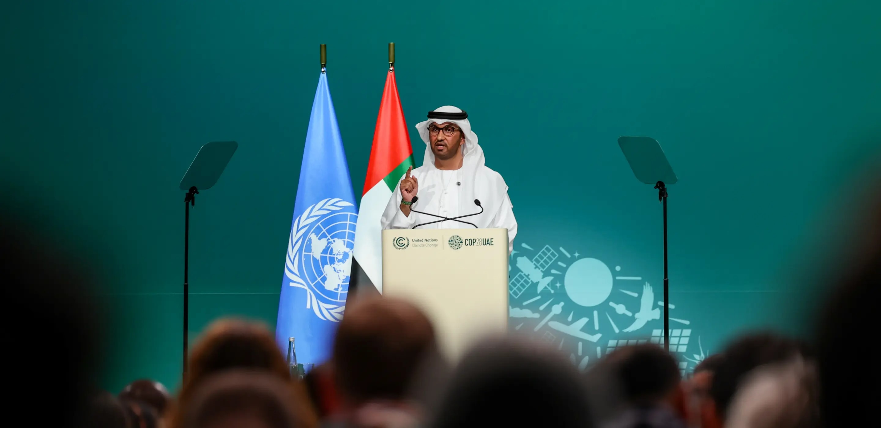 Dr. Sultan Ahmed Al-Jaber, UAE Minister of Industry, CEO of ADNOC, and COP28 President; Source: COP28