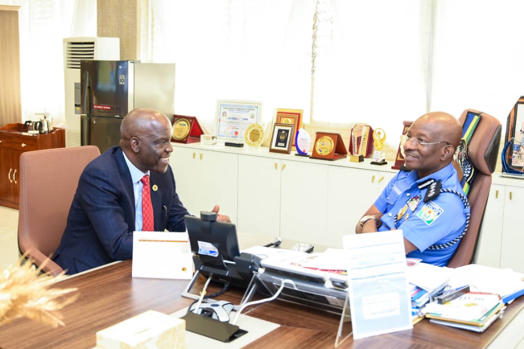 Meeting between the Commission Chief Executive (CCE) of the Nigerian Upstream Petroleum Regulatory Commission, Engr Gbenga Komolafe, and the Inspector General of the Nigerian Police Force, Kayode Egbetokun; Source: NUPRC