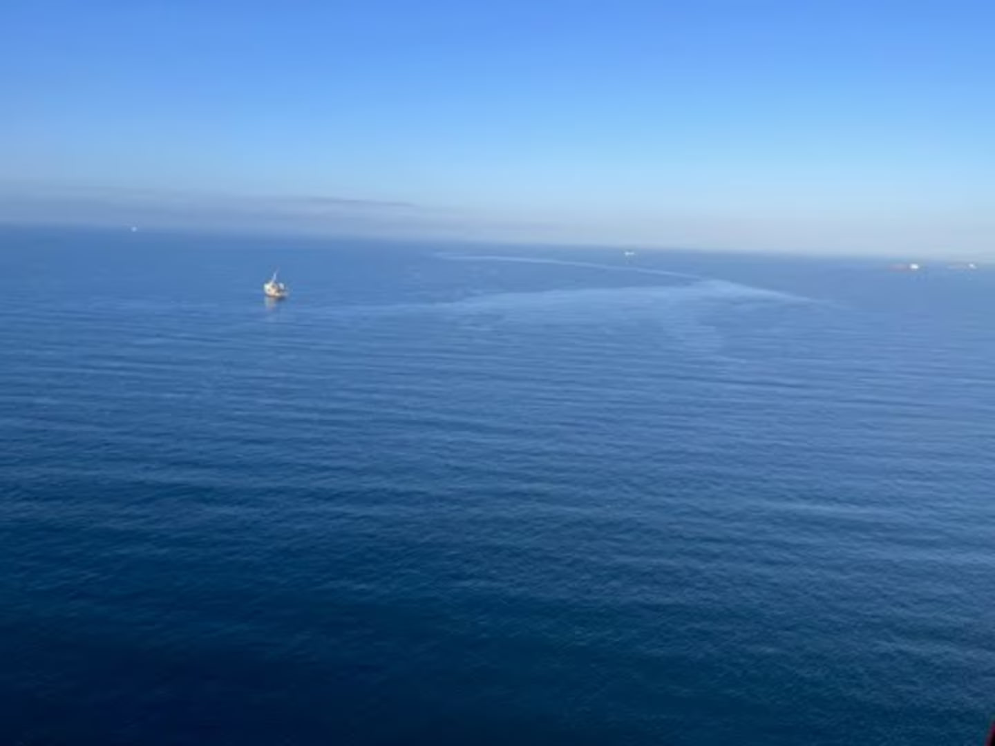 Oil sheen off Huntington Beach; Source: U.S. Coast Guard