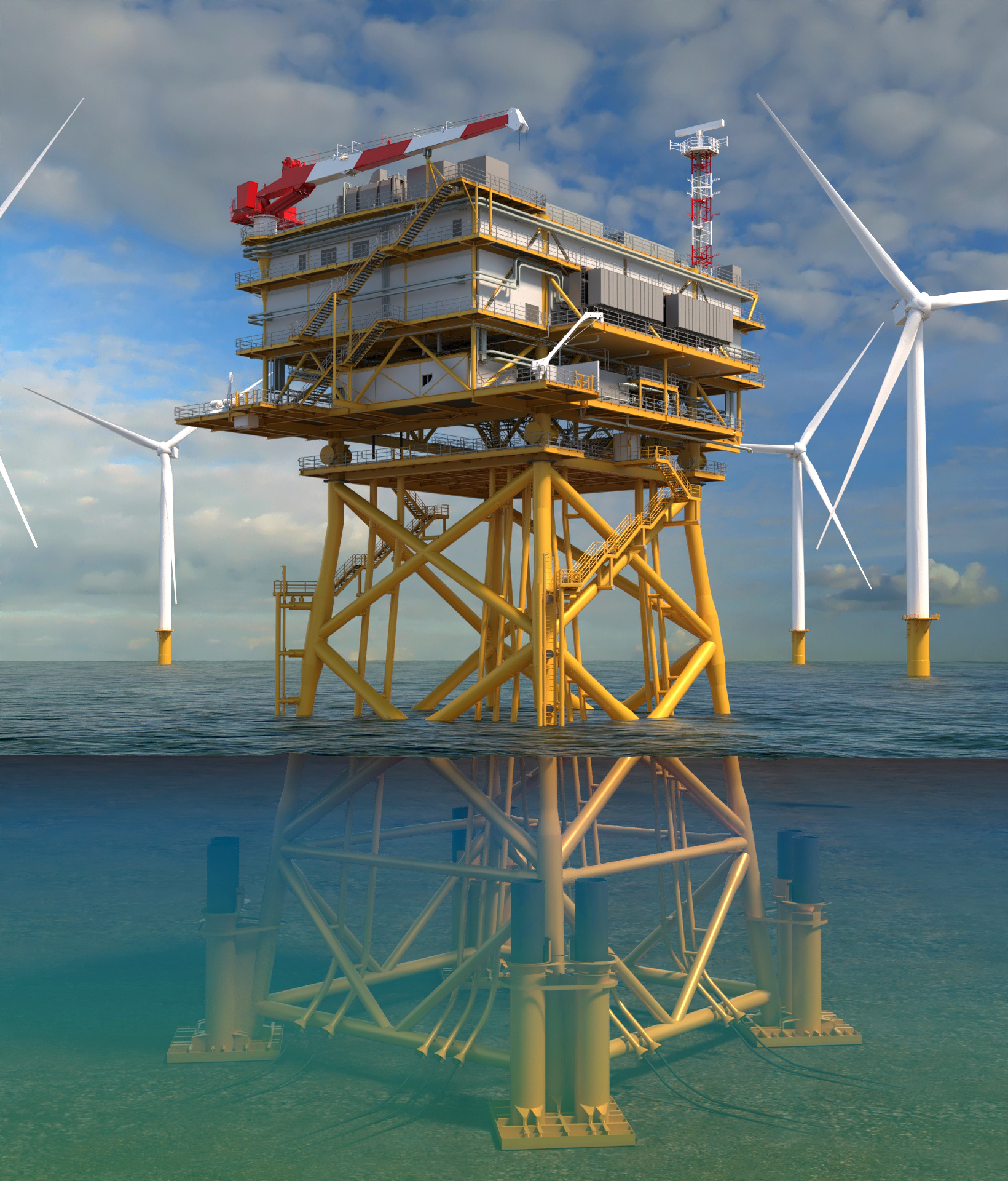 Seatrium offshore substation for Empire Wind, rendering