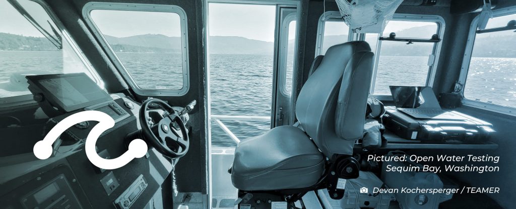 Ship cabin image on the sea representing twelfth Request For Technical Support (RFTS), the U.S. Testing Expertise and Access to Marine Energy Research (TEAMER) program.