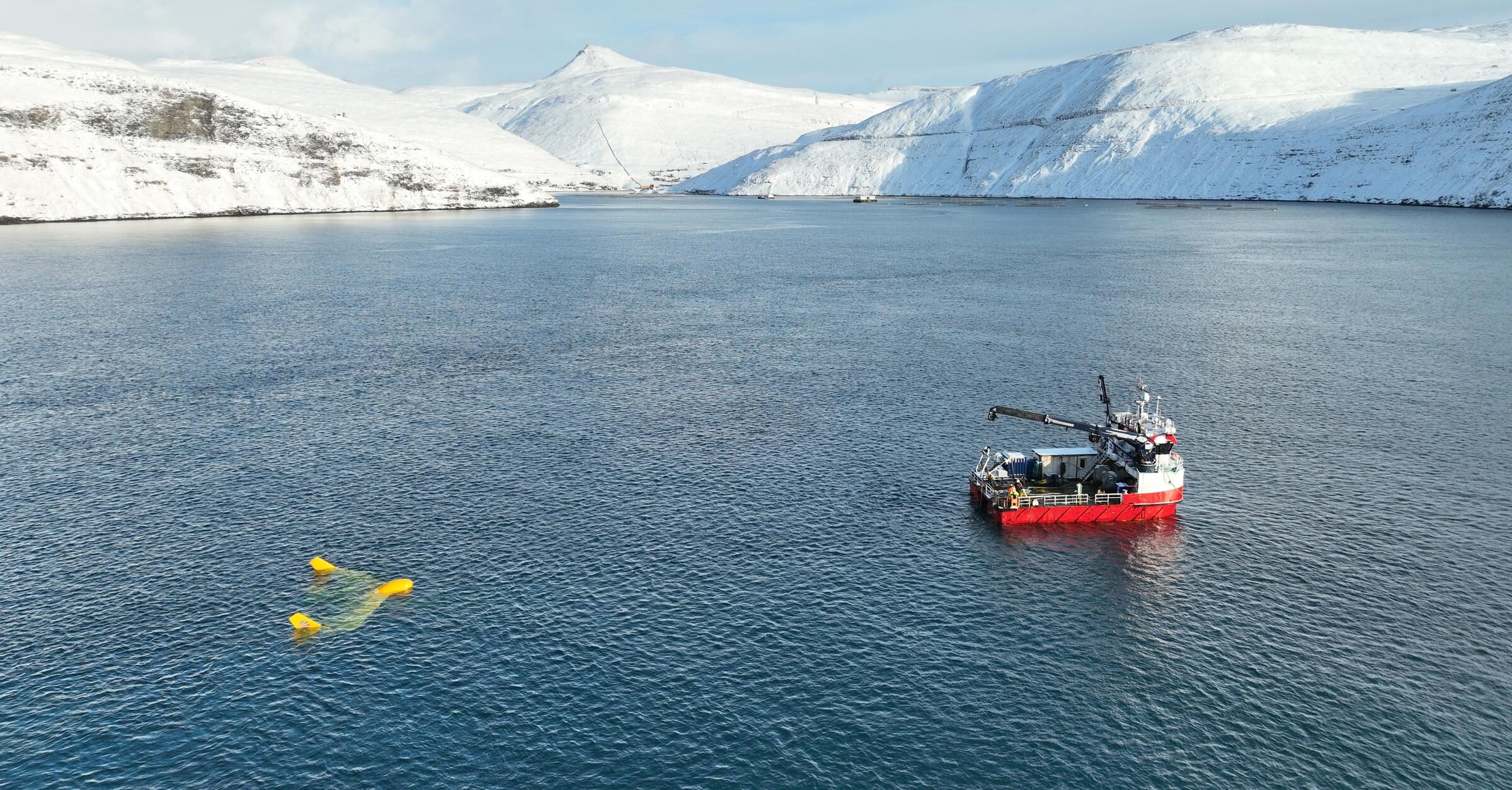 Minesto's tidal energy kite Dragon 12 undergoing service and inspection