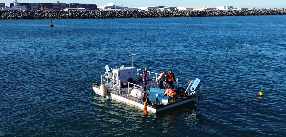 MoorPower deployed for the second phase of validation at the offshore test site in North Fremantle WA. Source: Carnegie Clean Energy