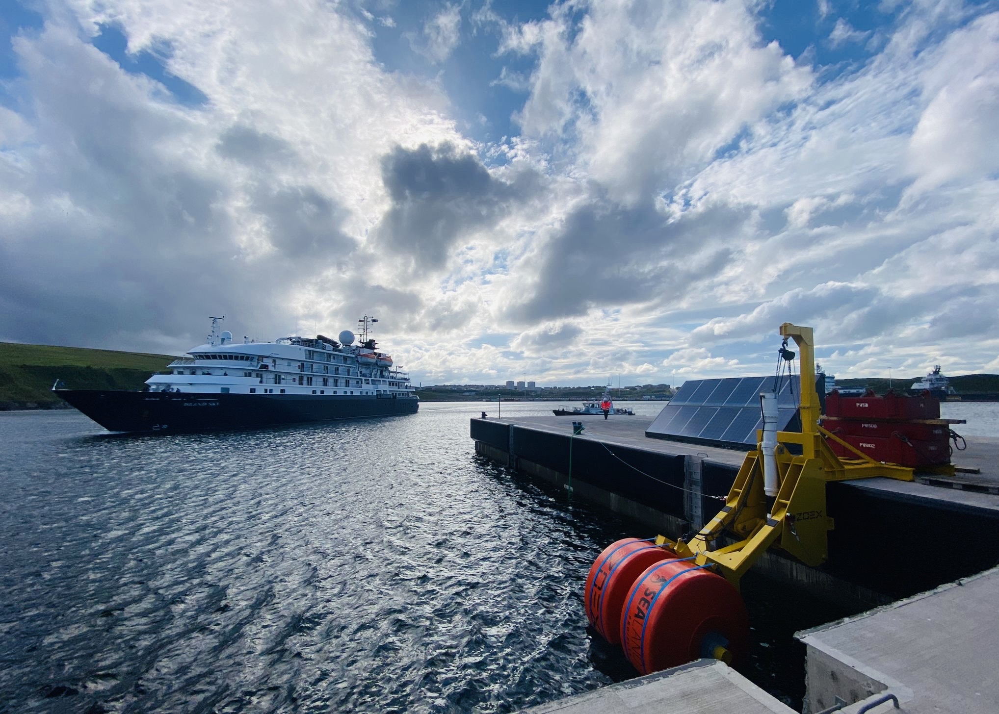 ZOEX Power installation of its 100 kW wave energy device at the Port of Aberdeen, South Harbour.